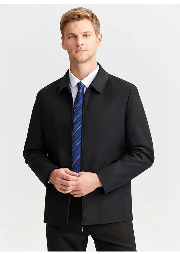 TUCANO Men's Business Casual Executive Lapel Jacket Fashion Solid Color Coat Navy 3XL Father's Day Gift 7