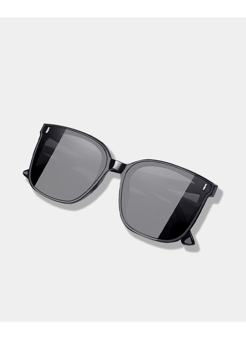 LOESY Versatile Slimming Fashion Polarized Sunglasses UV Protection Driving Black Frame Black Gray Nylon Non-Polarized 20