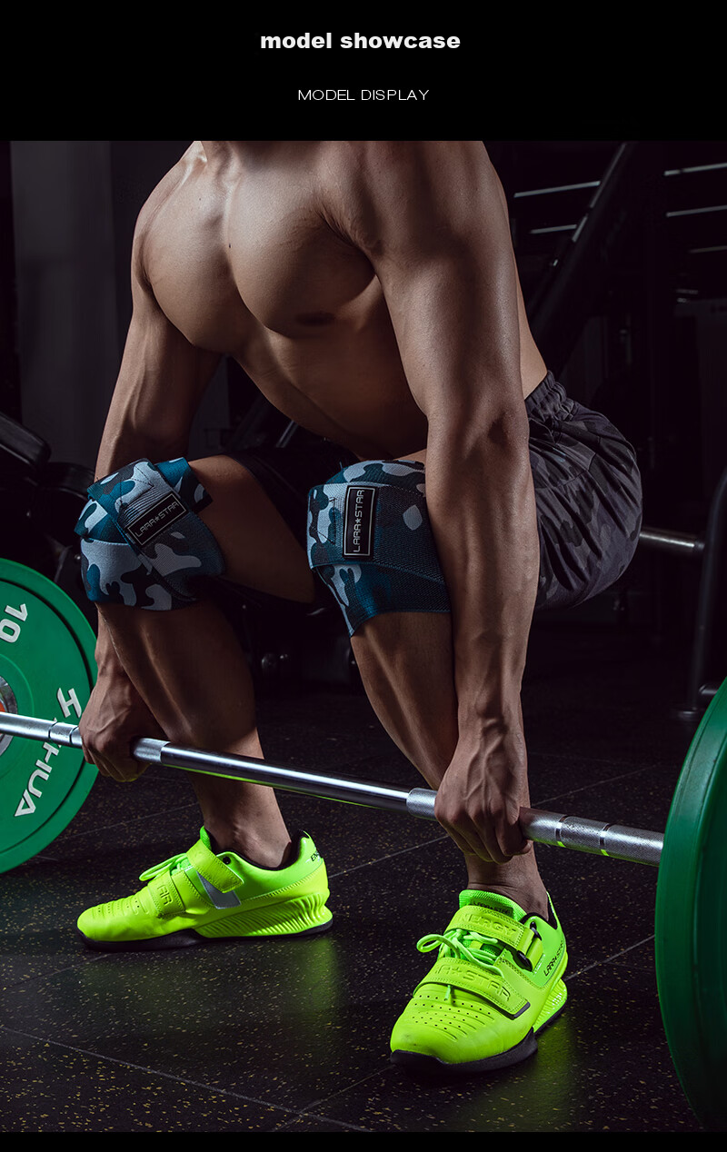 LARASTAR Squat Lifting Deadlift Shoes, Gym Indoor Training Shoes, Specialized Non-Slip Support Boxing Shoes, Fluorescent Green, Size 43 8