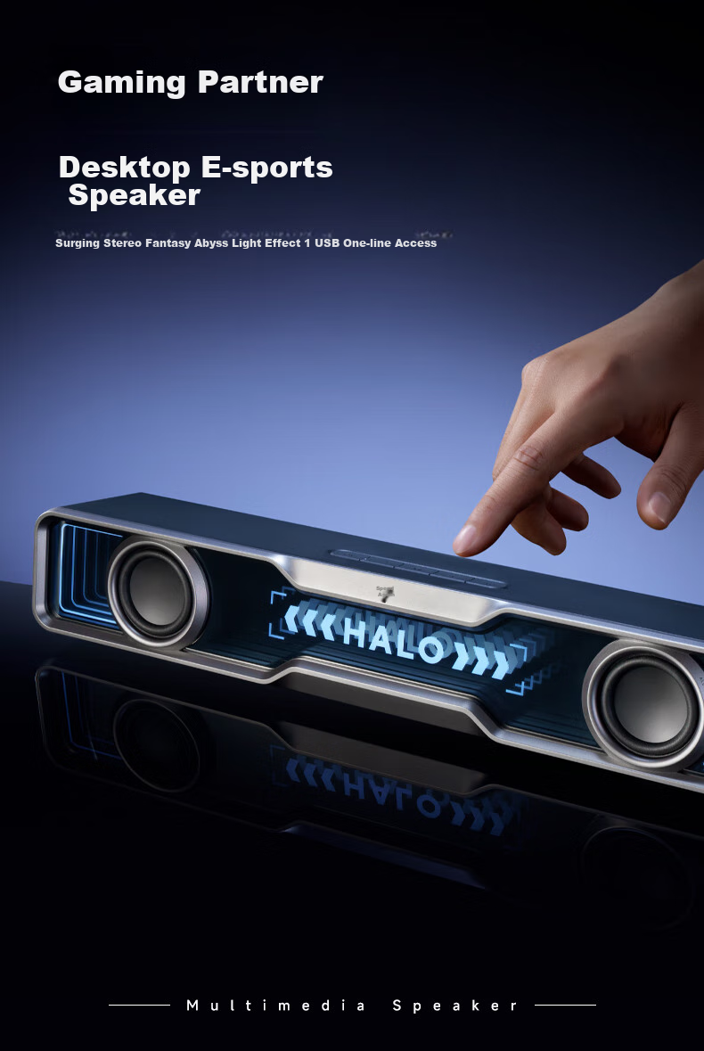 EDIFIER Halo SoundBar Desktop Bluetooth Speaker, High-Fidelity Computer Gaming Speaker, RGB Lighting Effects, Dawn White 2