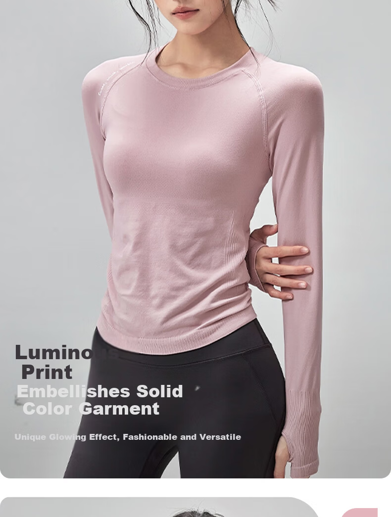 Xueqiman Quick-Dry Slim Fit Breathable Women's Yoga Top Pilates Training Fitness Long Sleeve T-Shirt Spring Autumn 5