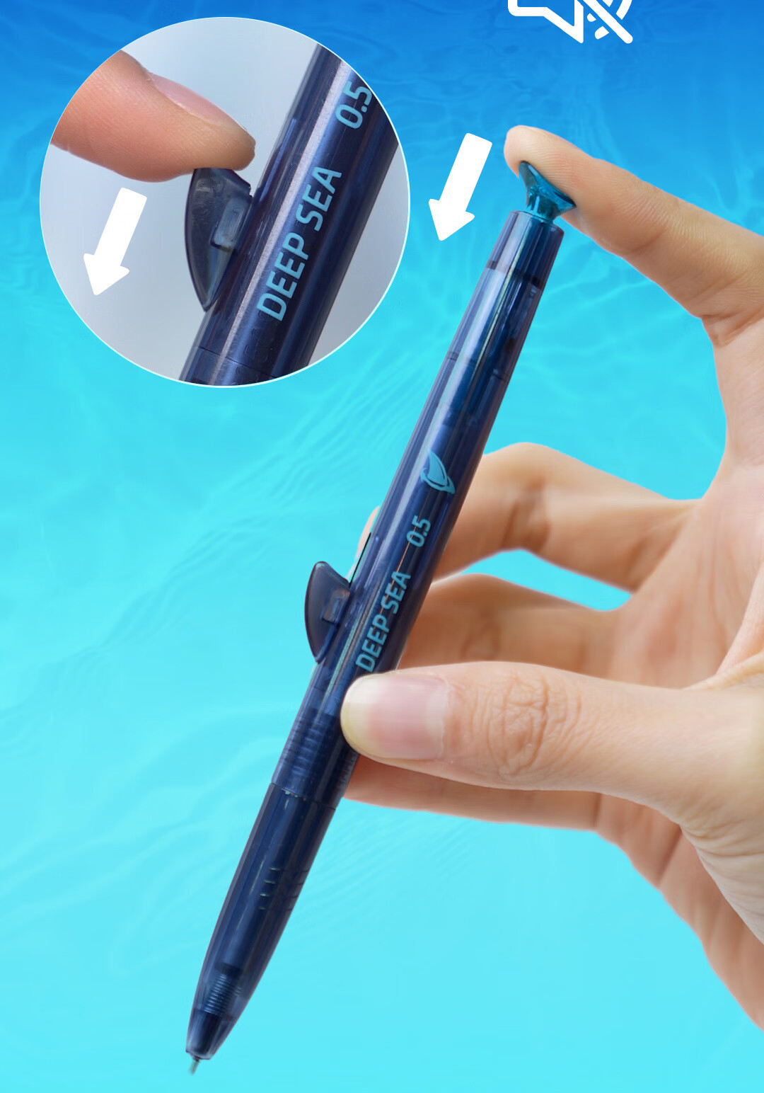 Dianshi Deep Sea Megalodon Retractable 0.5mm Black Needle Tip Quick-Dry Gel Pen for Students 5pcs/Box Model 0146 1