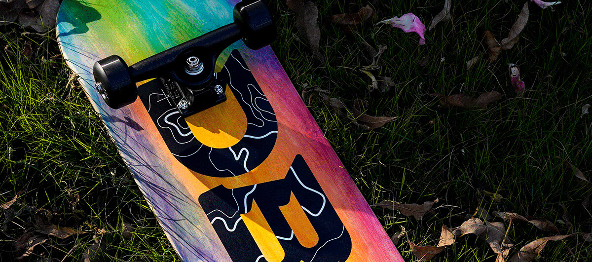 DBH Dream Advanced Professional Double Kick Skateboard for Adults and Children Beginners DBH Holographic 4