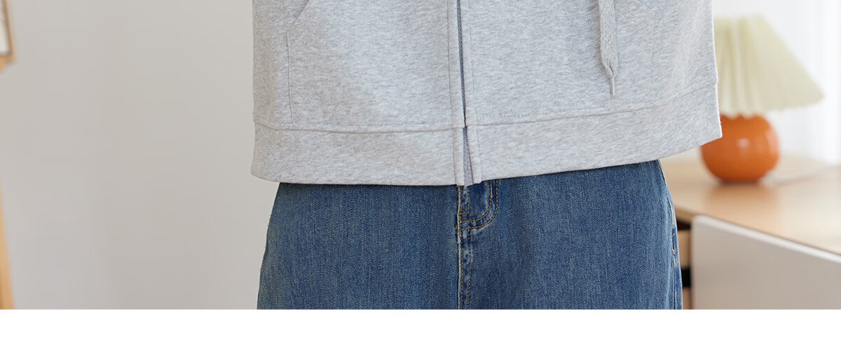 Halo Queen Hoodie Jacket for Women, Spring And Autumn, with Hood And Zipper Pockets, Loose-Fitting Fashion Casual Outerwear, New Product H143W1010 46