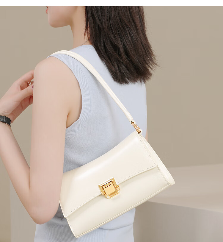 Miaodi 2026 Workplace Underarm Baguette Bag Cowhide Exquisite Niche Light Luxury Shoulder Crossbody Handbag Birthday Gift 11