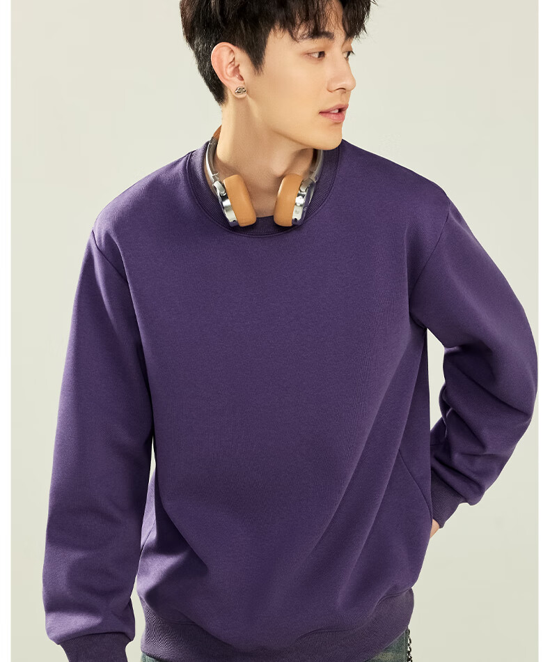 GENIOLAMODE Men's Fleece Lined Sweatshirt Winter Fleece Crewneck Casual Youth Gray 2XL 7