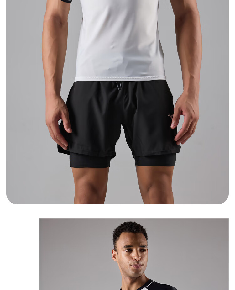 MIZUNO Men's Short Sleeve Swimwear Plus Size Quick-Dry Beach Surfing Top AB108 Black 3XL 2
