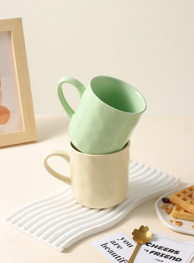BJ Large Capacity Ceramic Mug, Breakfast Cup for Children, Water Cup, Coffee Mug, Breakfast Bowl, Oatmeal Cup, Milk Cup 16