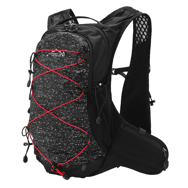 INOXTO Eagle 12L Outdoor Backpack - Multifunctional Casual Hiking Travel Cycling Off-Road Double Shoulder Bag 576 Black