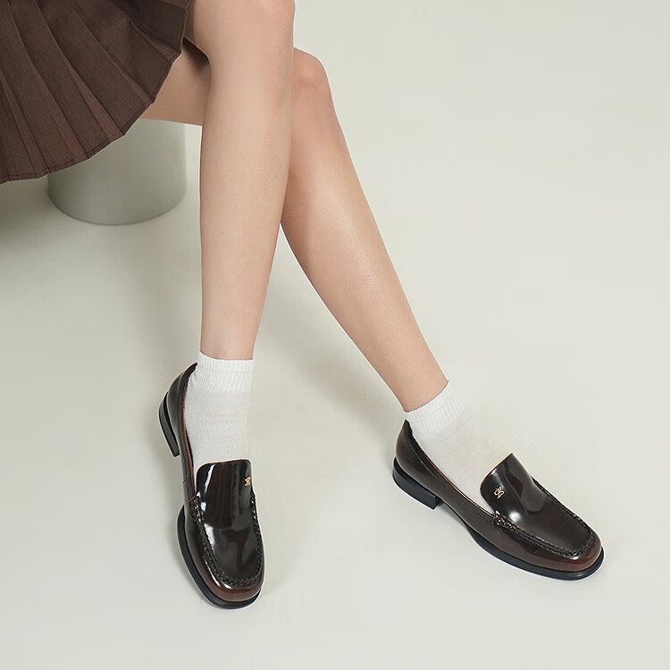 Laird & Laird Laifu Family 2026 New Round Toe Genuine Leather Chunky Heel Loafers for Women 24801 Rust Brown BRB 35 20