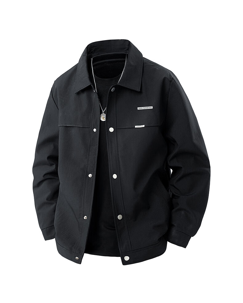 FAIRWHALE Men's Autumn Winter Padded Jacket 2025 Business Trendy Brand Turn-down Collar Autumn Coat 3XL Gray Padded Version 7