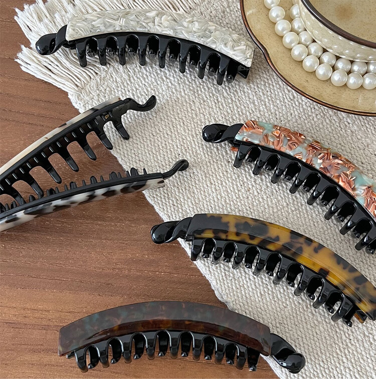 Li Qing Leopard Print Banana Hair Clip [Coffee] Twisted Vertical Clip for Back of Head High Ponytail Hair Claw Gift for Girlfriend Holiday Present 8