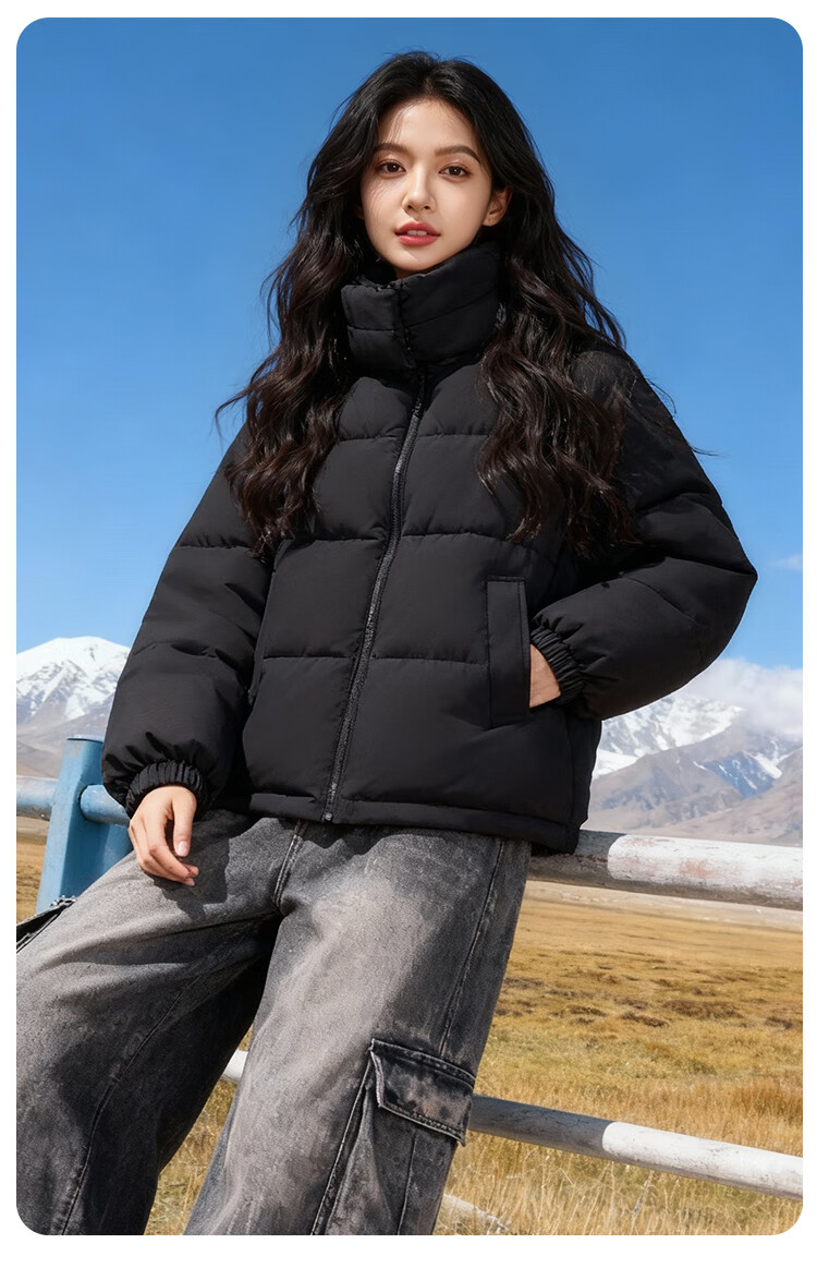 Baleno Women's Hooded Cotton Padded Jacket 2026 Winter Thickened Warm Casual Fashion Commuter Petite Outfit Coat 19