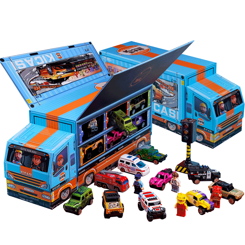 Kaikaxi Alloy Car Toy with Holes, Children's Toy Vehicle for Boys Aged 3-6, Birthday Gift Box