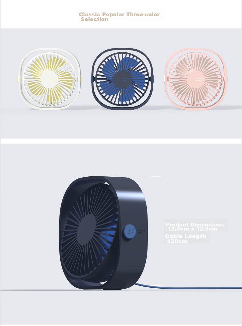 BIAZE Desktop Mini USB Fan, Tabletop Office Student Dorm Creative Electric Fan, Quiet Mini Desktop Fan FS1 White 11