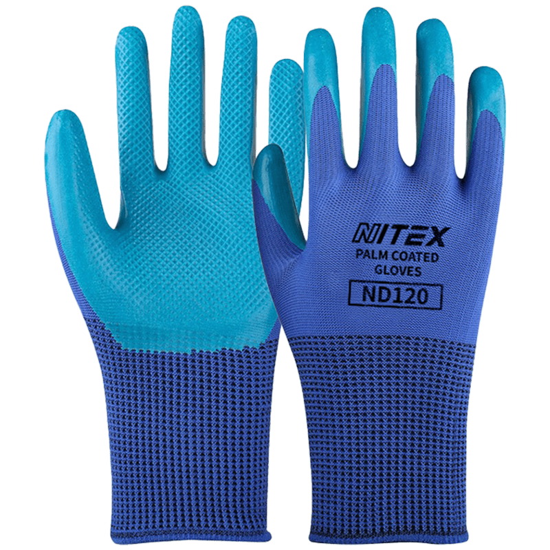 SHENGLI Work Gloves, Waterproof And Wear-Resistant, Latex Textured Thin Breathable Gardening Gloves, Construction Site Special Model ND120, 12 Pairs
