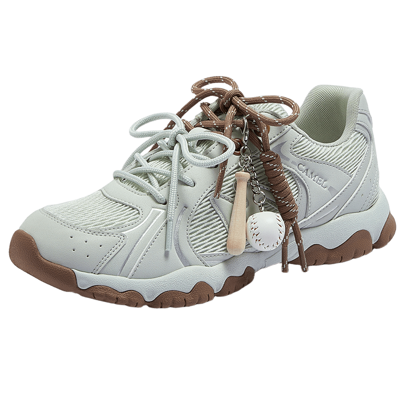 CAMEL Shen Yue Same Style Lightweight Cloud Training Shoes Women Colorblock Double Shoelace Casual Shoes L26S076027A Light Green 38