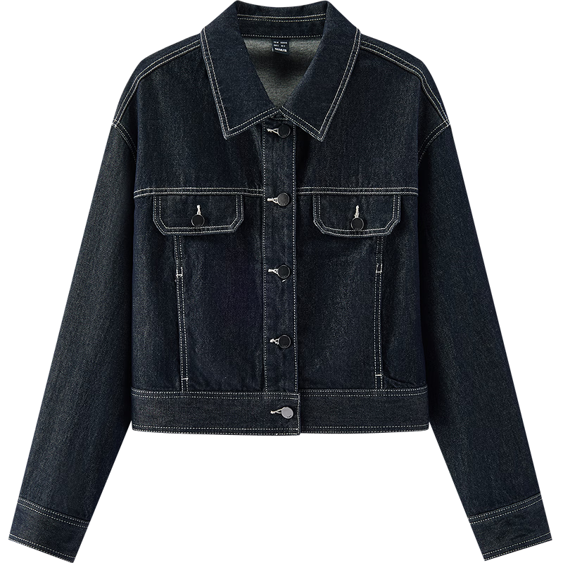 Semir Women's Denim Jacket Short Retro Fashion Boxy Jacket 2026 Spring Commuter 109126108005