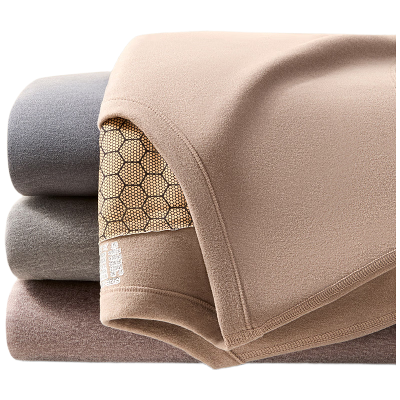 Modal Thermal Underwear for Men 100% Wool Black Gold Heating Patch Fleece Lined Thickened Men's Autumn Shirt and Pants Set
