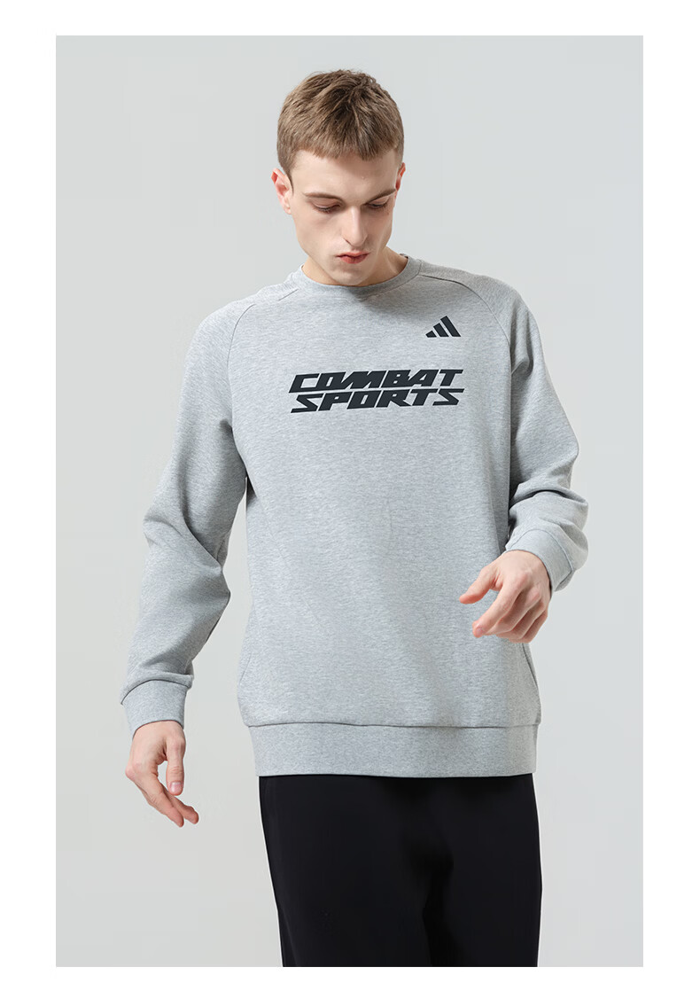 Adidas Men's Hoodie 2026 Spring New Sports Casual Cotton Classic Crewneck Pullover Black White S 10