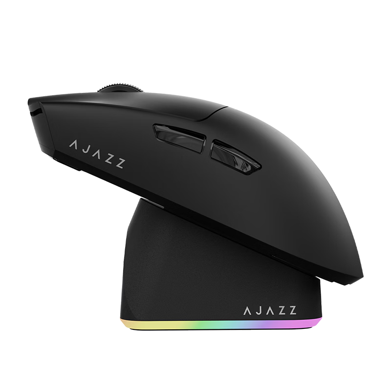 AJAZZ AJ139PV3 Wireless Gaming Mouse Three-Mode RGB Charging Dock PAW3311/3395 with Storage Bag Black MAX for Medium to Large Hands