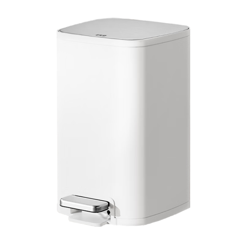 EKO 10L Matte White Step Trash Can with Lid Large Stainless Steel Bathroom Kitchen Recommended by Zhang Ruoyun 9584