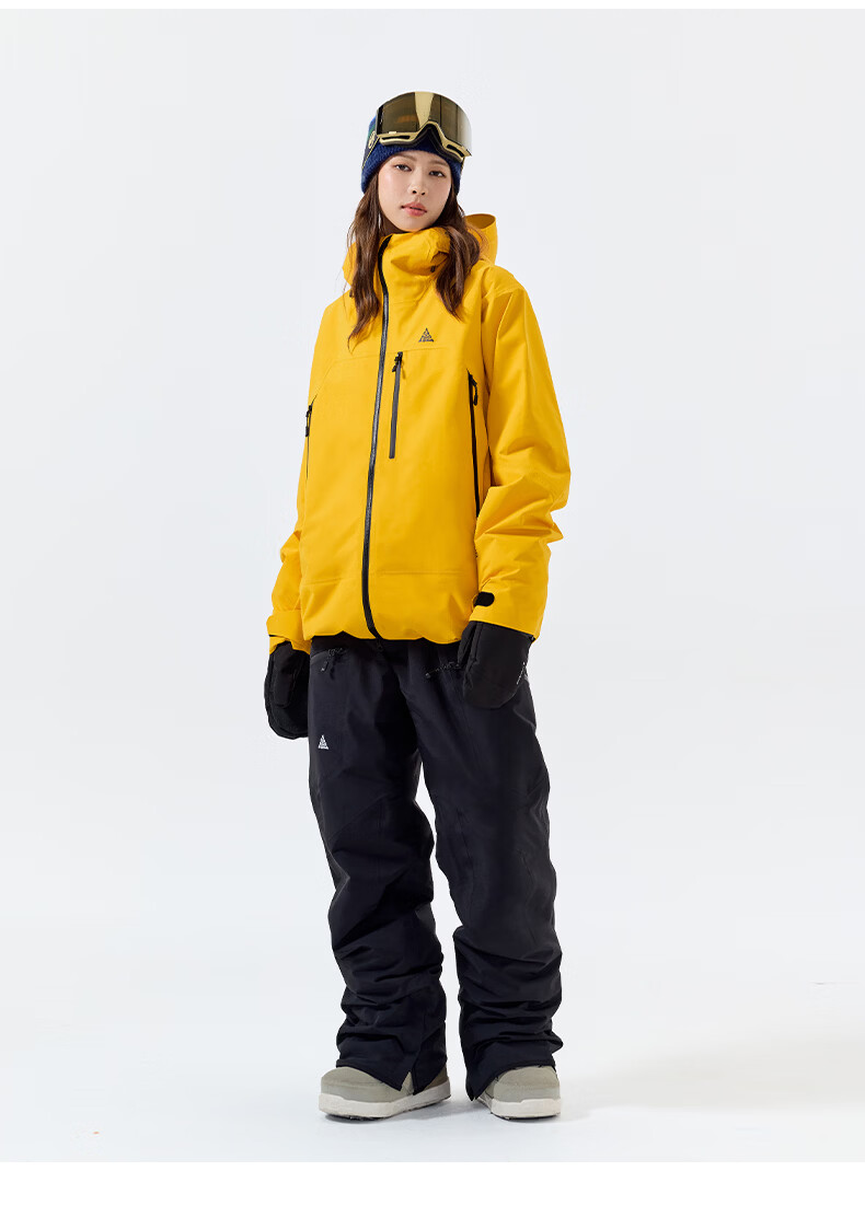 Nan En [Ice Dome] 25 New Professional Waterproof Warm 3L Ski Jacket P Cotton RECCO Ski Coat Sea Pine Yellow XS 29