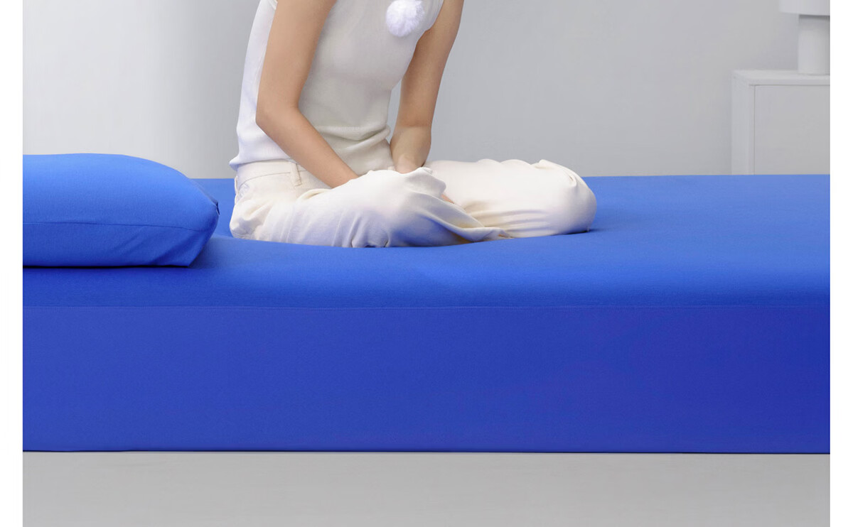 Blue Box Fitted Sheet Mattress Protector Moisture-Wicking Non-Slip Lazy Tencel Fine Denier Modal White 1.2x2m 19