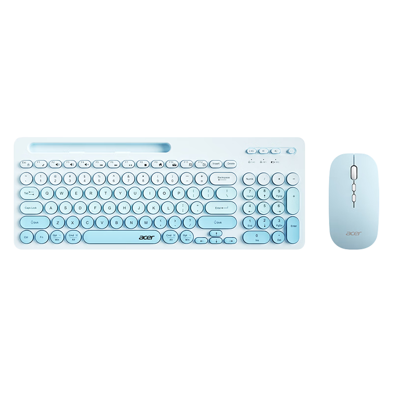 Acer Wireless Bluetooth Dual-Mode Keyboard and Mouse Set OKR215/OKR281 Slim Ergonomic Office Home Business Computer Laptop Phone Tablet Universal Gradient Blue