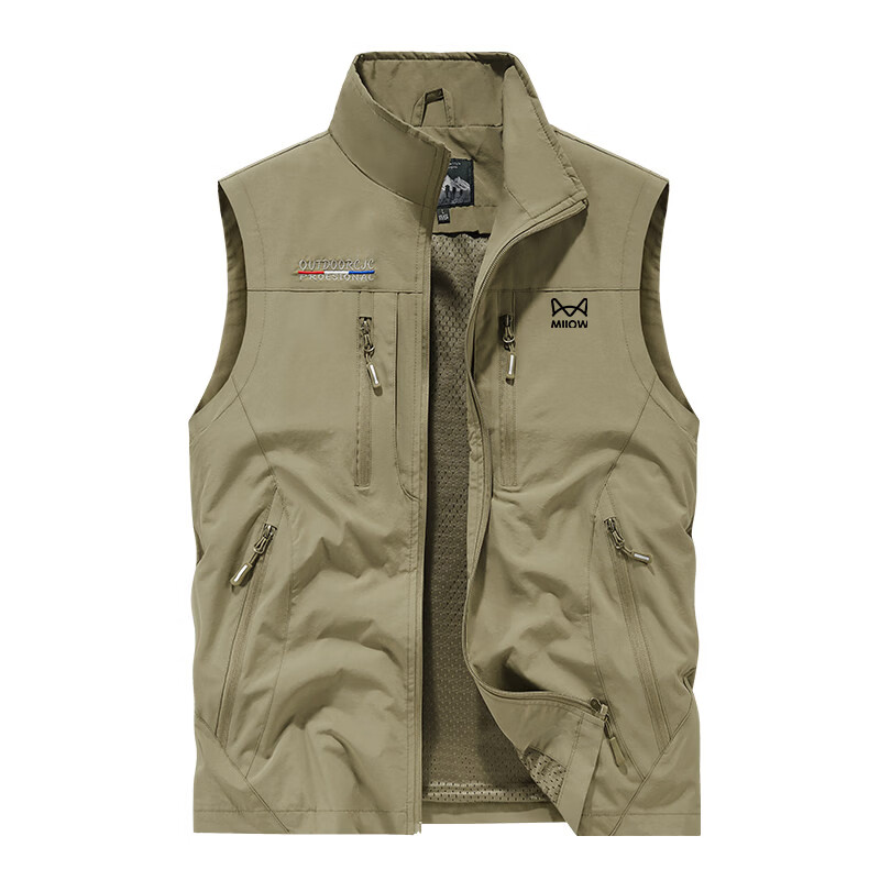 Miiow Men's Autumn Winter Casual Loose Fleece-Lined Thickened Outdoor Vest Navy Blue Fleece XL 3