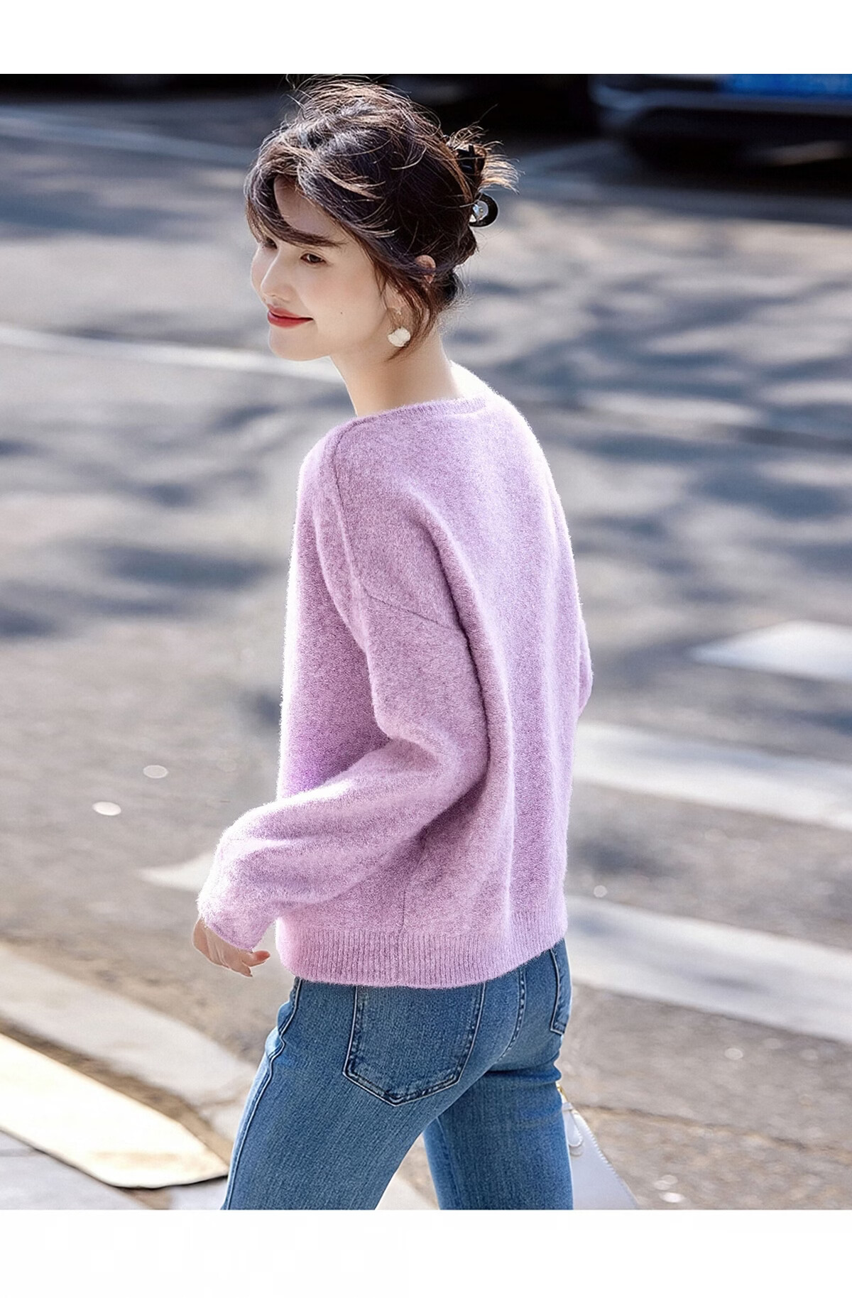 She Enjoy Women's Knitted Sweater Lazy Style Round Neck Fashion Versatile Soft Pullover T53Z071 4