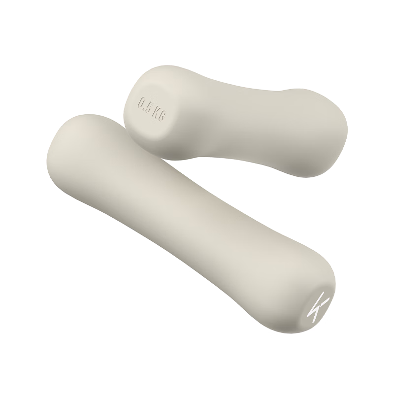 Keep Dumbbells Women's Fitness Home Skin-friendly Silicone Arm Training Aerobic Jumping Exercise Equipment Oatmeal White 0.5kg*2
