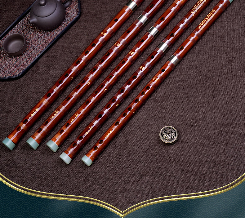 Dong Xuehua 8885 Lingsheng Professional Bamboo Flute Full Section CEFG/D Key Stage Performance Bamboo Flute Made from Aged Bamboo 8