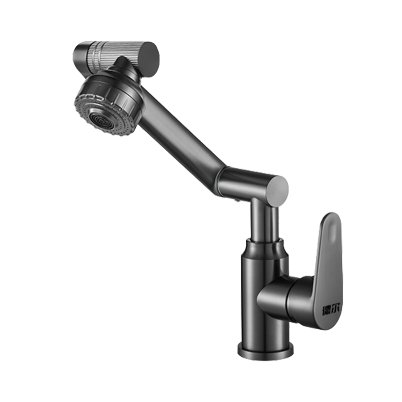 Del 28-Year Brand All-Copper Basin Faucet Gunmetal Universal Mechanical Arm Bathroom Washbasin MPLT-ZCM