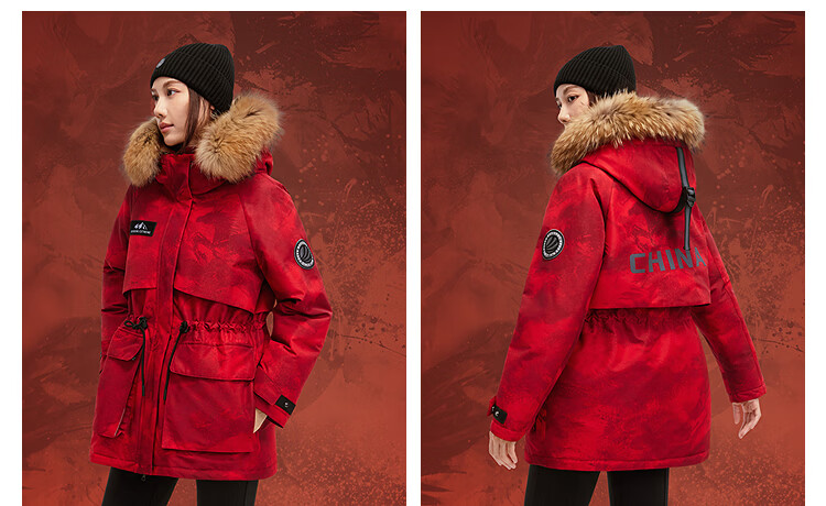 BOSIDENG Off-Season Extreme Cold Goose Down Women's Winter Thickened Hooded Short Coat with Large Fur Collar Mall Edition 22
