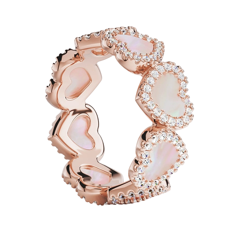 APM Monaco Pearl Mother-Of Heart Ring, Couple Rings, Gift for Girlfriend Or Wife