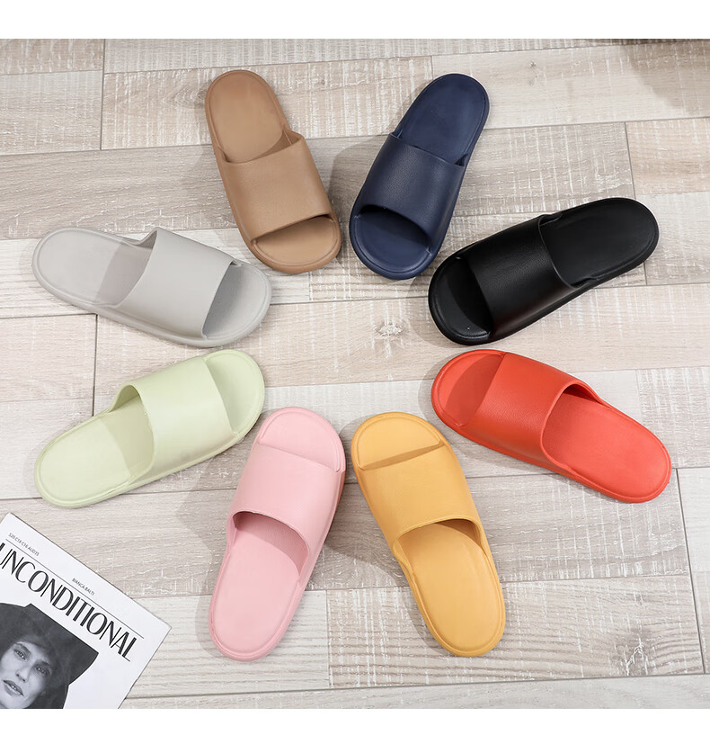 XGGC Home Slippers Men Summer Indoor Non-Slip Shower Lightweight Quick-Dry Couple Sandals Women Orange 37-38 5