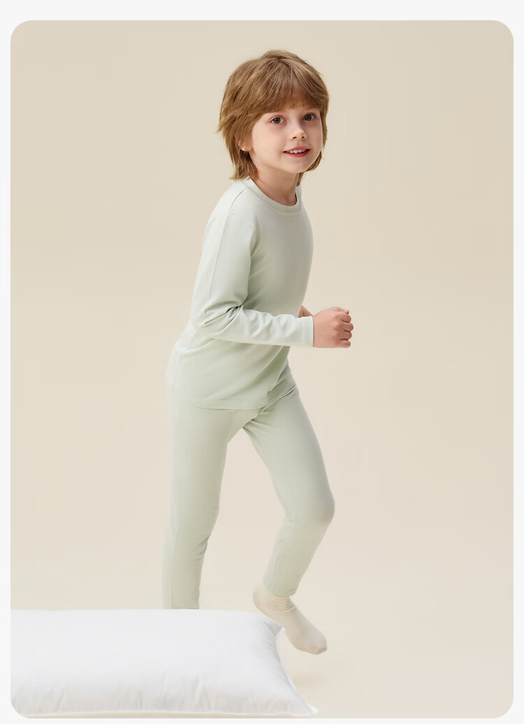 YEEHOO [Warm Core] Modal Thickened Children's Thermal Underwear Set Boys and Girls Autumn Long Johns Set 18