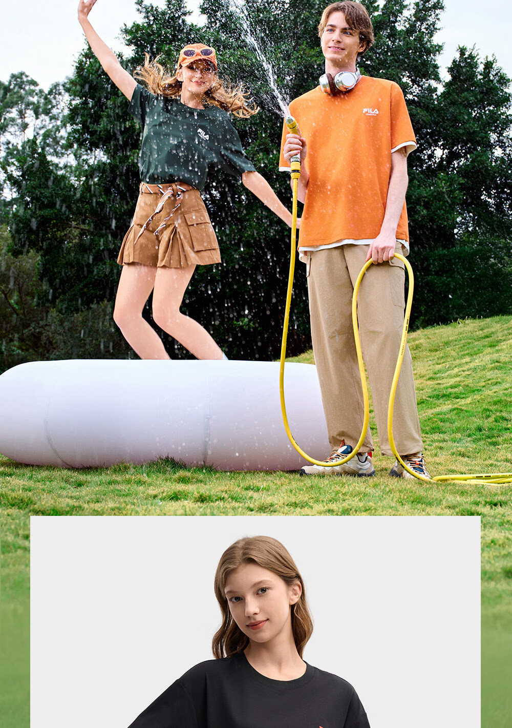 FILA 2026 Summer Moisture-Wicking Quick-Dry Couple Short Sleeve T-Shirt Fashionable Round Neck Casual Sun Protection Top 16