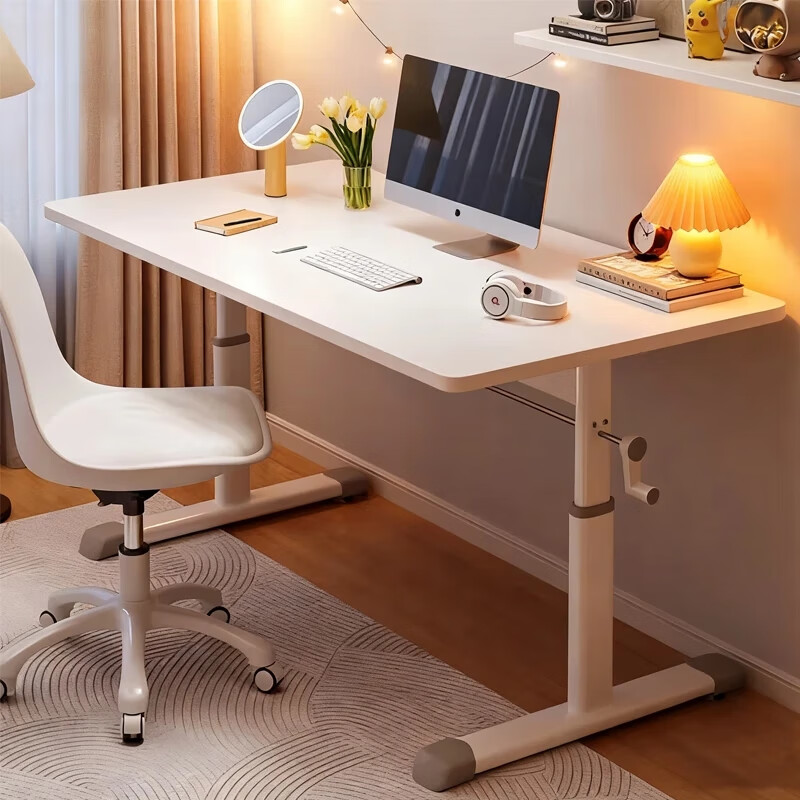 Zhuobo Computer Desk Adjustable Height Study Writing Desk BZ07 White 100x60cm
