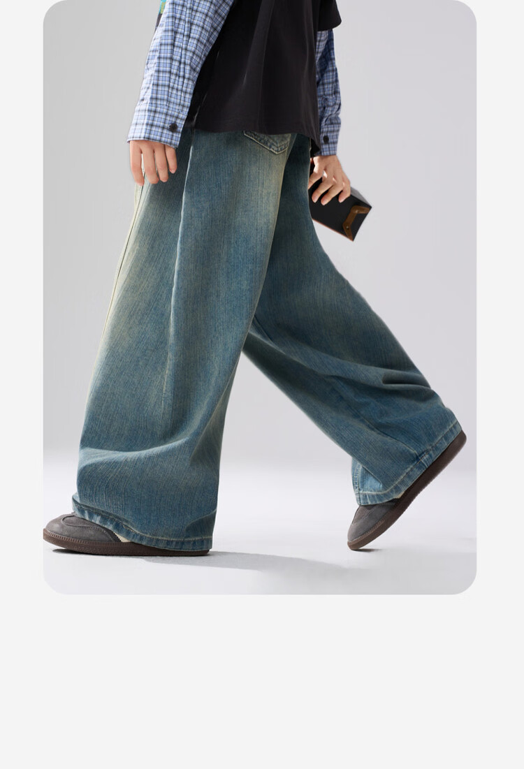 ASK JUNIOR Kids Boys Spring Denim Jeans Vintage American Style Pants Denim Blue 170 3