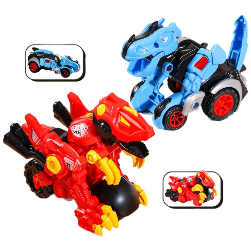 Lankupa Dinosaur Toy Car Collision King Kong Transforming Mecha Robot Kids Educational Toy Boys Birthday Gift 2 Pieces