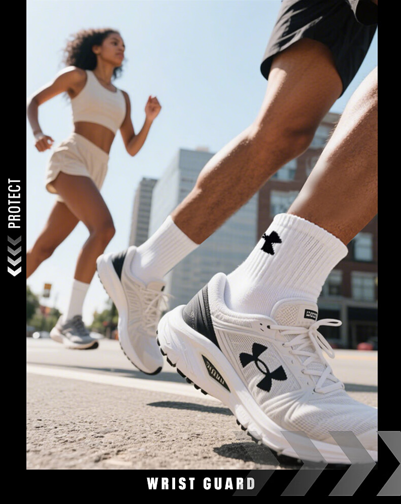 Under Armour Socks [3 Pairs] Basketball and Badminton Sports Socks for Men and Women, Running Mid-Length Anti-Odor Thickened Terry Cotton Socks 22