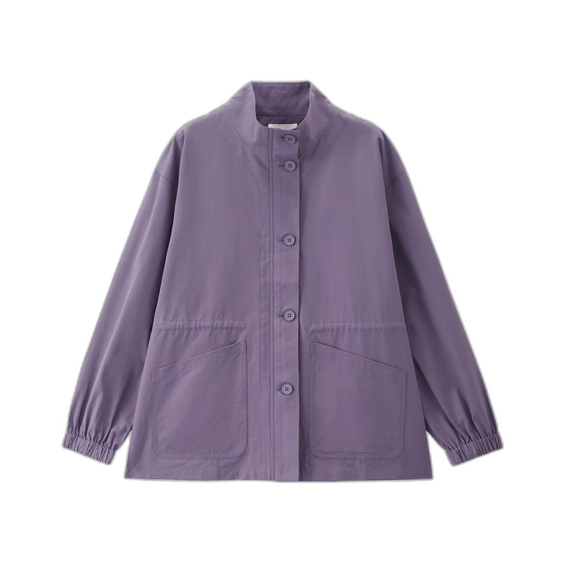 Giordano Designer Loose Fit Women's Jacket Stand Collar Waist-Adjustable Mid-Length Trench Coat 18375607