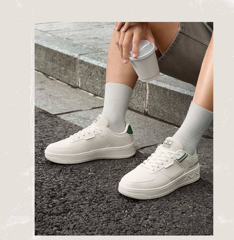 361° Men's Sports Shoes, Air Force One Retro Thick-Soled Heightening White Sneakers, Casual Versatile Skateboard Shoes, 672426611-1 13