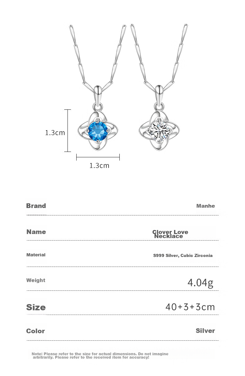 MANHE S999 Sterling Silver Four-Leaf Clover Necklace for Women, 2026 New Light Luxury High-End Birthday Gift for Girlfriend 10