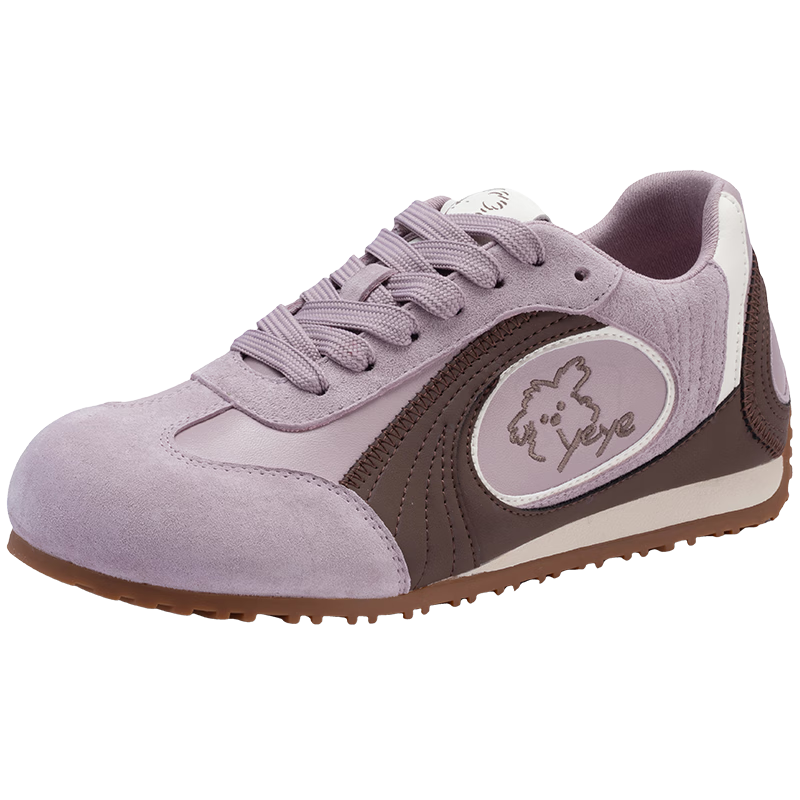 Zhuoshini Casual Purple Dog Trainer Shoes 2026 New Women's Height Increasing Versatile Sports Casual Shoes Gray Purple Size 39