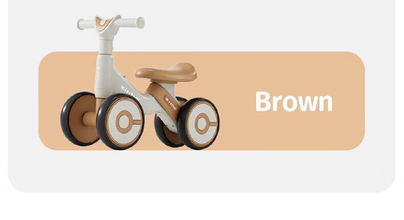 Besnay Kids Balance Bike 1-3 Years Old Baby Four-Wheel Glide Bike Anti-Tip Beginner Infant Scooter Toddler Ride-On Car 17