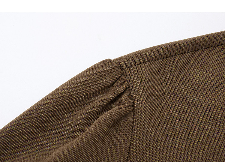 Demana [Cheese Fleece] Winter Warm Slim Fit Shirt Commuter Stand Collar Lace Decor Puff Sleeve Blouse for Women 13