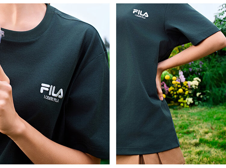 FILA 2026 Summer Moisture-Wicking Quick-Dry Couple Short Sleeve T-Shirt Fashionable Round Neck Casual Sun Protection Top 42